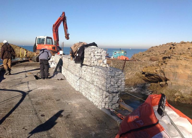 GTS, gabions coffrages protection de la digue